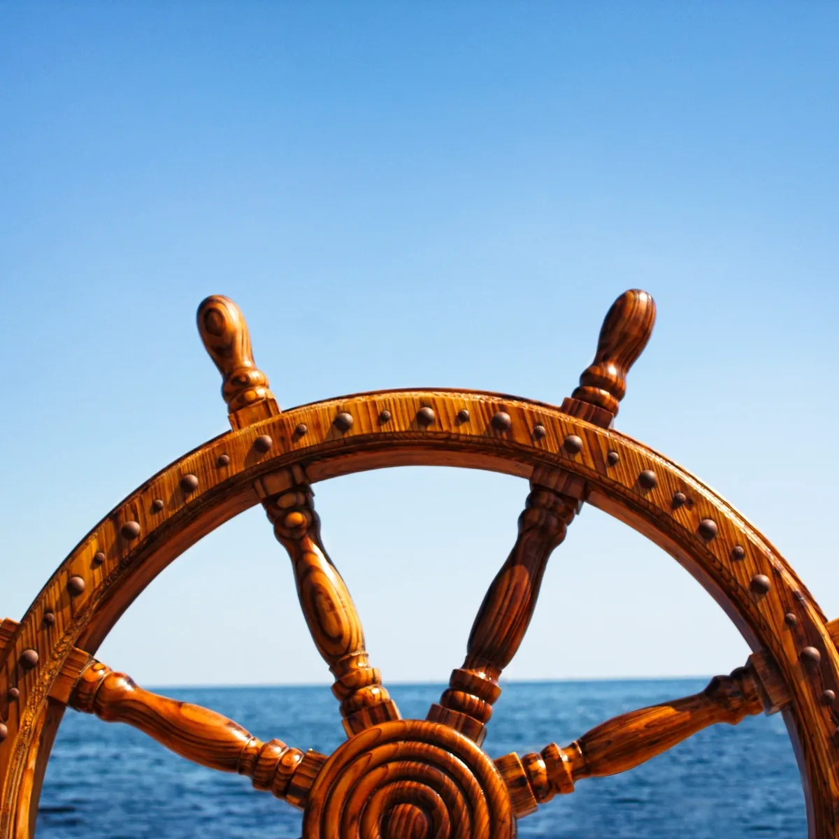 Wooden ship helm